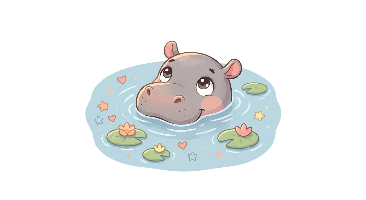 Swimming hippo